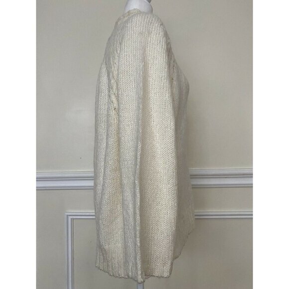 NWT CENY Cable Mock Neck Raglan Sweater Size medium off white - Picture 3 of 5